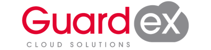 Logo (rouge et gris) de notre partenaire : GuardEx (Cloud Solution)